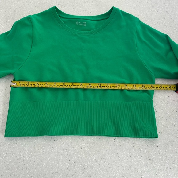 Aerie Vibrant Green Long Sleeve Crop Top - Picture 3 of 14